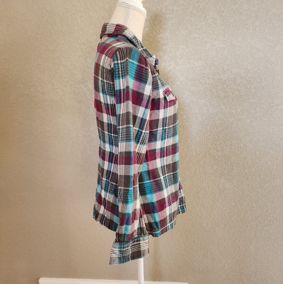 Patagonia fjord flannel organic cotton button down shirt size 6 - Picture 3 of 7